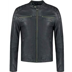 Goosecraft Herenjack 965 Midnight Leather Jacket, zwart, XS, Midnight, XS