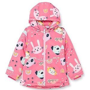 Bestseller A/S Meisjes NMFMAXI Jacket Animal Faces Jacket, Pink Flambé, 122, Roze Flambé, 122 cm