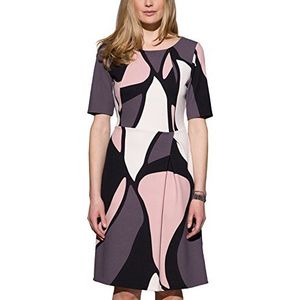 APART Fashion Dames A-lijn jurk jerseyjurk, knielang, meerkleurig (rozenhout multicolor), 40