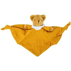 Trousselier - Teddybeer driehoek - 20 cm - Rammelaar - Ideaal geboortecadeau - Machine wasbaar - Biologisch Coton - Curry Kleur - 2 stuks