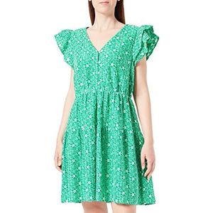 Bestseller A/S Dames VMSONEY LACE SL V-hals korte jurk WVN jurk, Bright Green/Detail: Sneeuw Witte lijnen, XS, Helder groen/detail: sneeuwwitte lijnen, XS