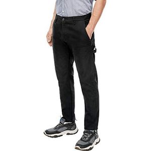 s.Oliver Heren Regular Fit: Straight Leg Carpenter Pants, zwart, 30/34 NL