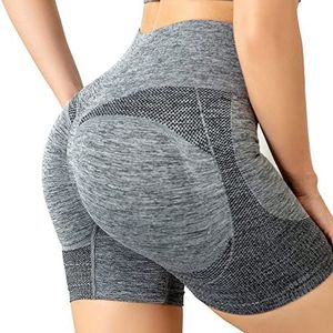 Everbellus Womens Hoge Stretchy Gym Shorts Butt Lifting Hoge Taille Sport Yoga Shorts Grijs M, Grijs, M