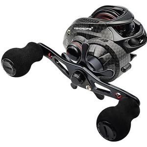 FISHDROPS Baitcaster Reels, 9+1BB, CNC Aluminium Spoel, Magnetisch Remsysteem Aas Caster Reel Hoge Snelheid Gear Ratio 7.0:1 Ultra Glad Laag Profiel Baitcasting Visserijhaspel
