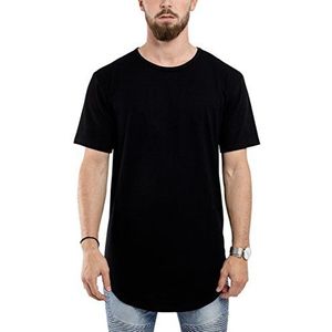 Blackskies Round Basic Longshirt | Lang Oversized Fashion Lange Mouw Heren T-Shirt Lange Tee - Diverse Kleuren S M L XL, zwart, S