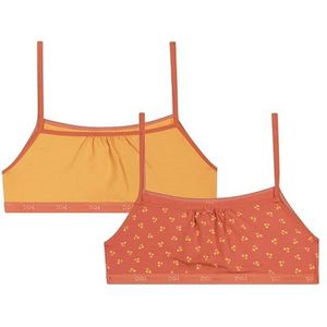 Dim BH (2-pack) voor meisjes, bruin/oranje, 12 Jaar