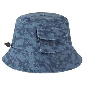 SEALSKINZ Lynford Waterdichte heren Skinz Print Canvas Bucket Hat Navy Heren Hoed, marineblauw, S-M