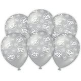 PD-Party 7035905 Wedding Ballonnen | Decoratief Bruiloft Ballonnen 25 jaar Jubileum - 30cm Lengte x 30cm Breedte x 30cm Hoogte | Pak Van 6