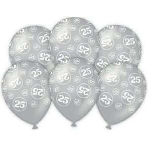 PD-Party 7035905 Wedding Ballonnen | Decoratief Bruiloft Ballonnen 25 jaar Jubileum - 30cm Lengte x 30cm Breedte x 30cm Hoogte | Pak Van 6