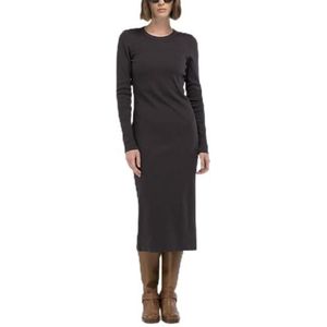 Replay Dames slim fit jurk van katoen, 528 Bruin Zwart, L
