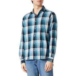 s.Oliver regular: katoenen overhemd met lange mouwen, Blauw|veelkleurig, XXL