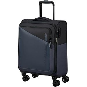 American Tourister Daring Dash - Spinner S, uitbreidbare handbagage, 55 cm, 39/46 L, zwart/grijs (zwart/grijs), zwart/grijs (zwart/grijs), Spinner S (55cm - 39/46 L), handbagage