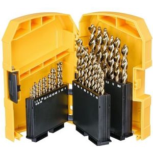 Dewalt Extreme HSS-G DT7926 Metaalboorset, 29-delig, (gebruik in gelegeerd en ongelegeerd staal, ijzer, nikkel, messing, anti-slip schacht, kernversterkt, centreerpunt voor boren zonder voorkorreling)