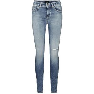 Vero Moda VMLUX Mr Slim Destroy Jeans RI377 CP, Medium Blue Denim, XL/32 Dames, Medium Blue Denim, XL