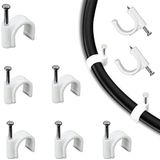 Kabelklem - Wit - 200 Stuks - Voor Nagelbevestiging - Rond - 10 mm