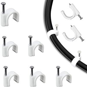 Kabelklem - Wit - 200 Stuks - Voor Nagelbevestiging - Rond - 10 mm