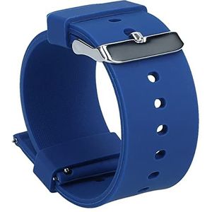 mumbi Horlogebandje van roestvrij staal, siliconen of kunstleer, breedtes, donkerblauw, 20 mm, silicone