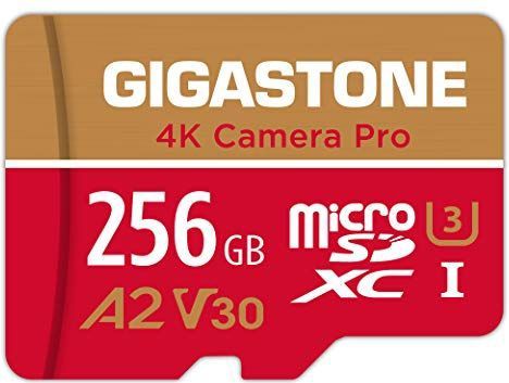 GIGASTONE - Micro SD Card - 256GB - MicroSDXC Camera Pro - Met SD Adapter - 100MB/s UHS-I A2 V30 U3