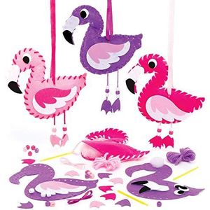 Baker Ross AT691 Flamingo Weefsets (3 stuks) Knutselspullen en Knutselsets voor Kinderen