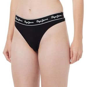 Pepe Jeans Dames Pepe Thong Bikini Stijl Ondergoed, Zwart, S, Zwart, S