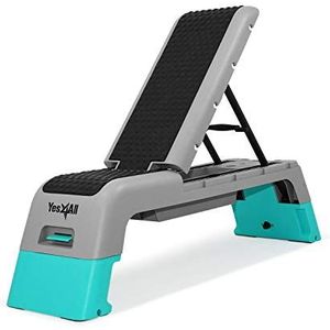Yes4All Multifunctionele fitness aerobic step platform/aerobic dek, huishoudelijke step workout bank voor thuis gym (blauw/grijs)