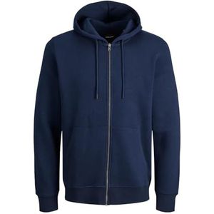 JACK & JONES Heren Jjmikk Sweat Zip Hood Pls Jas met capuchon, navy blazer, 5XL Grote maten
