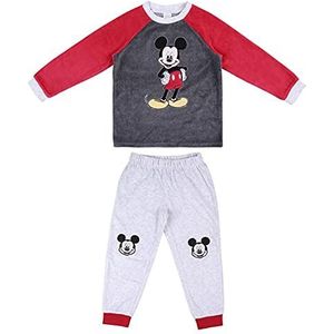 CERDÁ LIFE'S LITTLE MOMENTS Chico de Mickey Mouse-pyjama voor de winter, velours, 80% katoen, 20% polyester, officieel Disney-licentieproduct, grijs, normaal voor kinderen