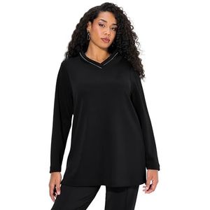 Ulla Popken - Sweatshirt - Zwart - Normale Pasvorm - Lange Mouw