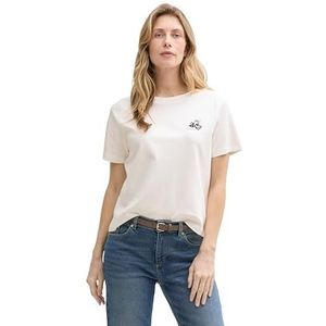 TOM TAILOR T-shirt voor dames van katoen, 10315 - Whisper White, XXL