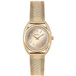 Horloge BREL collectie PETIT CHARME monocharme, wijzerplaat uurwerk alleen tijd - 2 uur kwarts en mesh kleurrijk staal voor vrouwen, Niet-referentie-lichtgoud, Eén maat, Armband