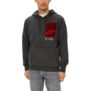s.Oliver Heren sweatshirt met capuchon en print op de voorkant, 98D1, L