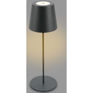 BRILONER - LED tafellamp draadloos met touch, traploos dimbaar, in hoogte verstelbaar, bedlamp, leeslamp, LED lamp, campinglamp, tafellamp, lamp op batterijen, buitenlamp, 36x10,5 cm, antraciet