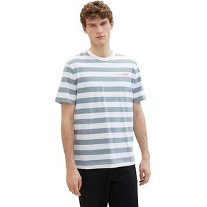 TOM TAILOR T-shirt voor heren, 35019 - Grijs Mint Bold Stripe, XXL