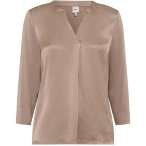 BRAX - Style.clarissa M Solid - Hybride T-shirt - Taupe - 3/4 Mouwen