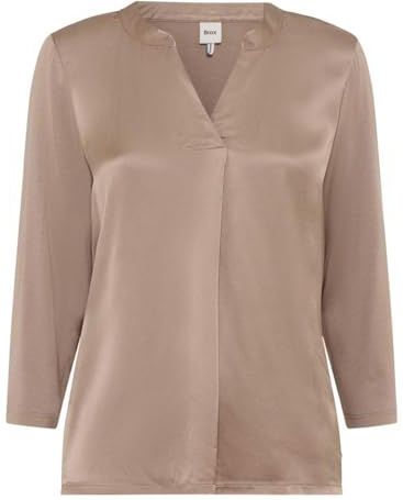 BRAX - Style.clarissa M Solid - Hybride T-shirt - Taupe - 3/4 Mouwen