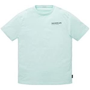 TOM TAILOR T-shirt voor jongens met fotoprint en opschrift, 31667 - Light Aqua, 128 cm
