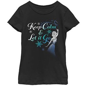 Frozen Let it Go Now Girl's Solid Crew Tee, zwart, XS, Schwarz, XS