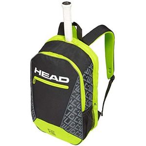 HEAD Uniseks Core Backpack Tennistas voor volwassenen, zwart/neongeel, eenheidsmaat