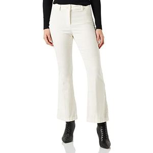 Love Moschino Midi Flare Fit Gepersonaliseerd met Love Shiny Back Tag Casual Broek Dames, Crème, 42 NL