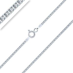 Planetys - Bismarck ketting diamant 925 sterling zilver gerhodineerd ketting - halsketting - 1,8 mm breedte verschillende lengtes: 40-45-50-55-60-65-70 cm