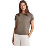 T-shirt - Effen - Jersey - Ronde Hals - Kwartmouw - Normale Pasvorm