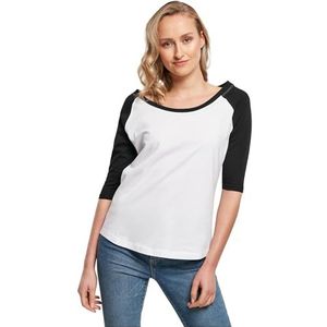 Build Your Brand T-shirt voor dames, wht/blk, L