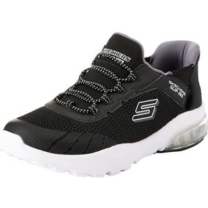 Skechers Slip-On voor jongens, Zwart Textiel Houtskool Synthetische Trim, 30 EU