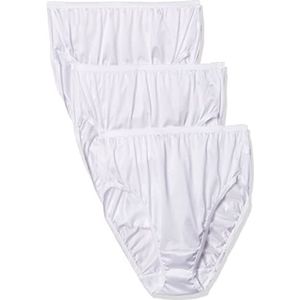 Shadowline Women's Plus-Size Panties-Nylon Hipster (3 Pack), White, 9