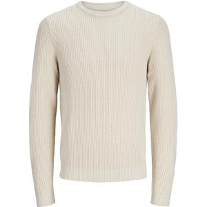 JACK & JONES Jjelewis Knit Crew Neck Sn gebreide trui voor heren, maanbeam, S