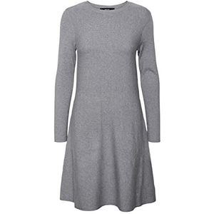 VERO MODA CURVE Vmnancy Ls Knit Dress Ga Noos Cur gebreide jurk voor dames, Medium grijs (grey melange), 48-50 grote maten