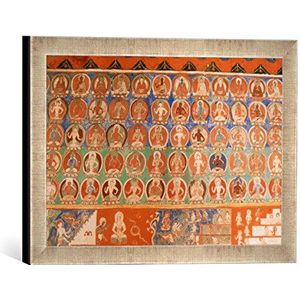 Fotolijst van 10e eeuw ""Alchi, Kloster, Duizend Boeddha"", kunstdruk in hoogwaardige handgemaakte fotolijst, 40x30 cm, zilver raya