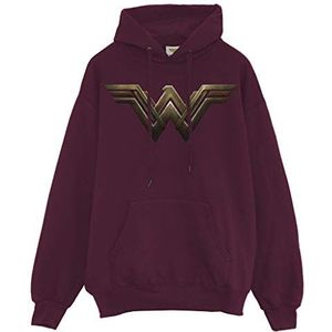 DC Comics Wonder Woman Film-Logo Pullover hoodie, Volwassenen, S-3XL, Burgund, Officiële Koopwaar