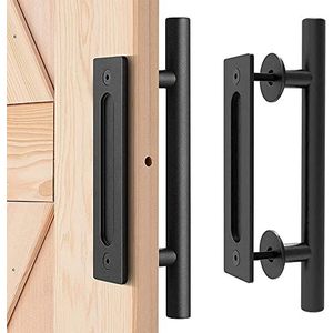 YaoYao Know - Schuifdeurgreep - Zwart - Heavy Duty - Trek- en Spoelgreep voor Schuurdeuren