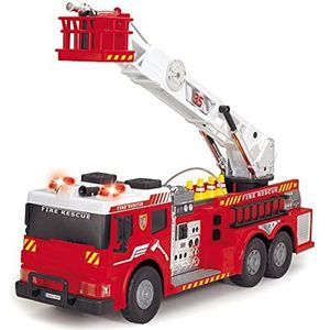 Dickie Toys RC brandweerauto, draaibare ladder 360°, licht & geluid, waterspuitfunctie, accessoires, 62 cm groot, rood